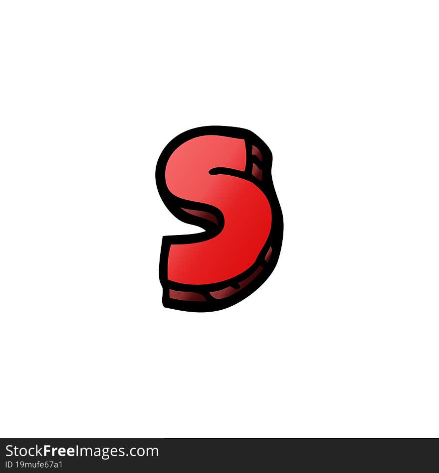 cartoon doodle letter s