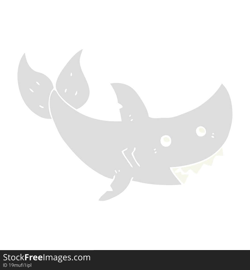 flat color style cartoon shark