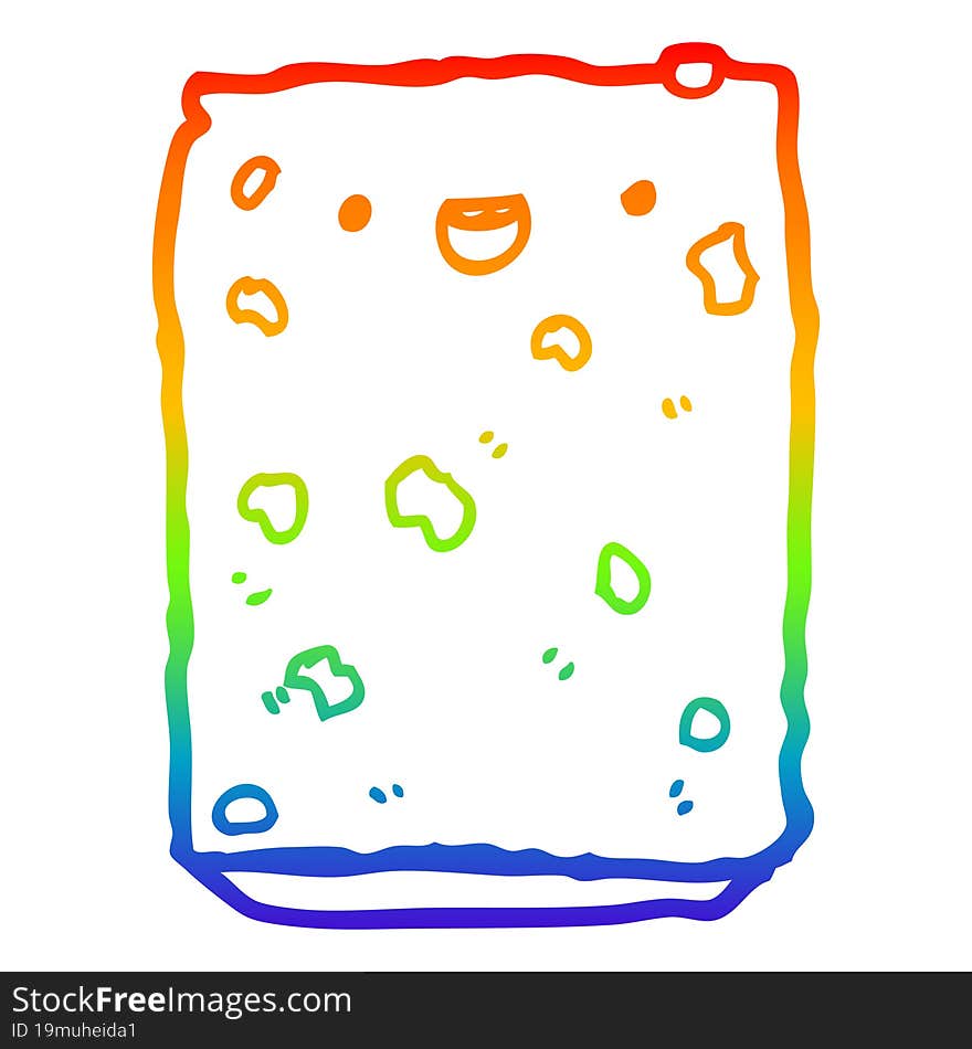 rainbow gradient line drawing cartoon biscuit