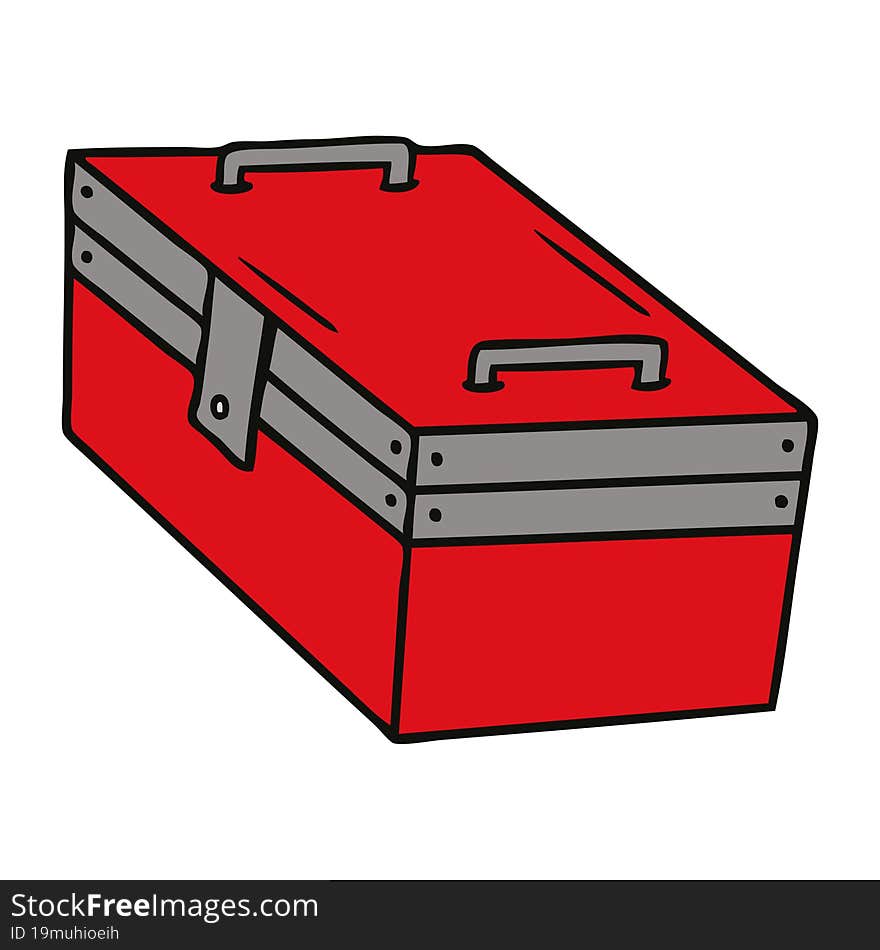 cartoon doodle of a metal tool box