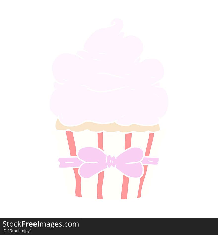 flat color style cartoon fancy cupcake