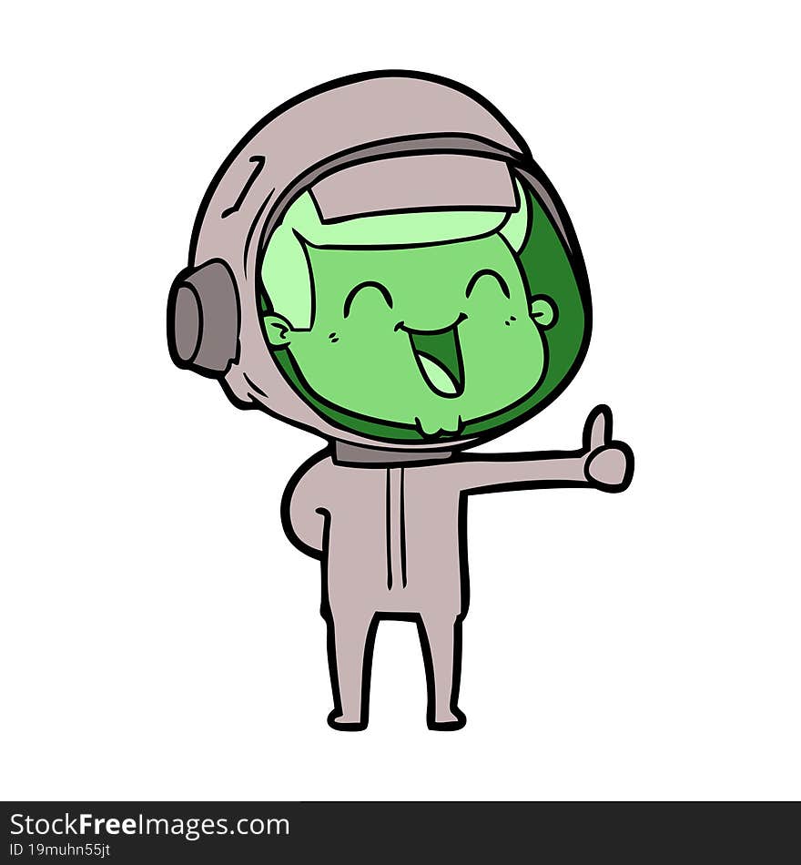 happy cartoon astronaut. happy cartoon astronaut