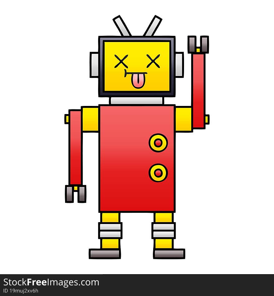 gradient shaded cartoon of a robot