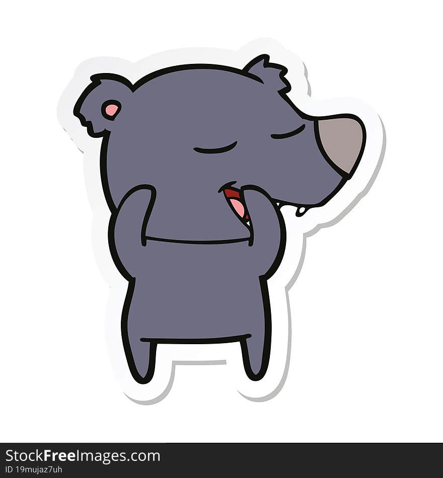 Sticker Of A Cartoon Bear