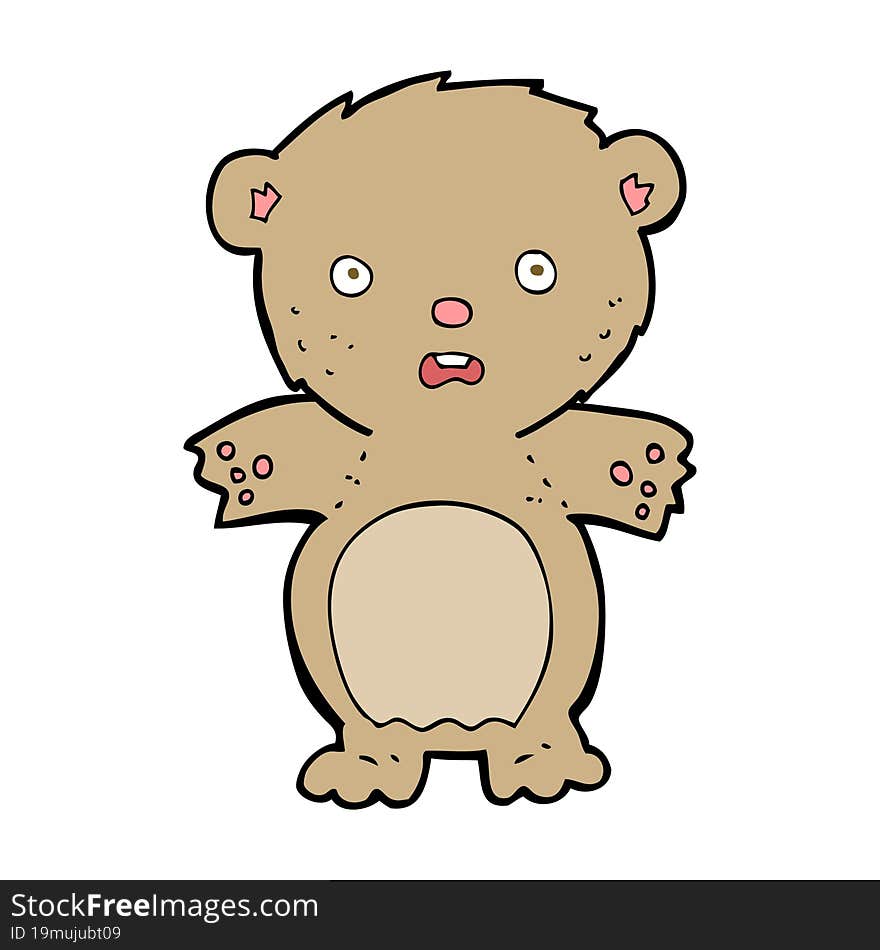 Frightened Teddy Bear Cartoon