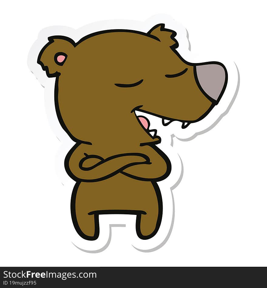 Sticker Of A Cartoon Bear