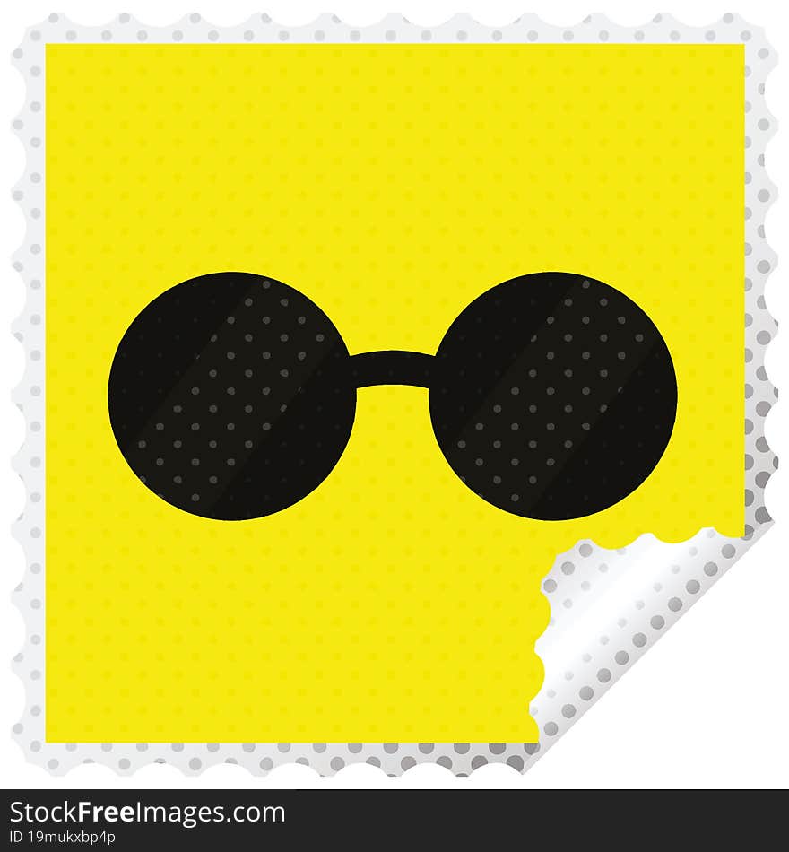 Sunglasses Graphic Vector Illustration Square Sticker Stamp