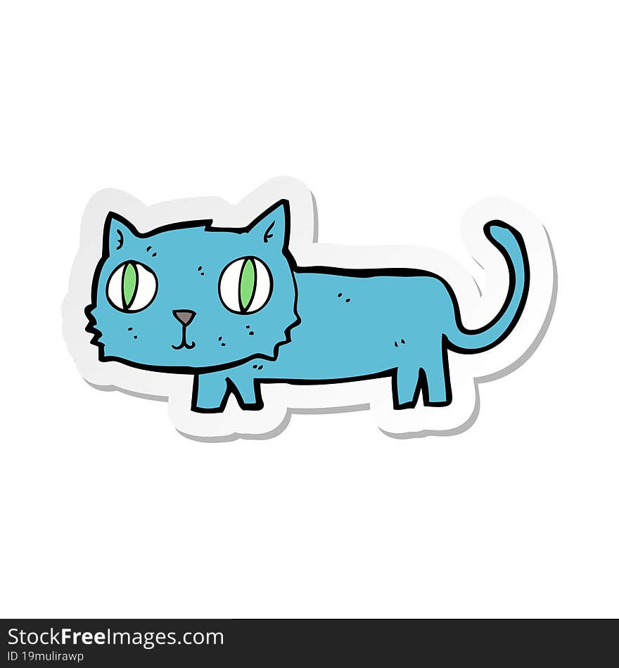 Sticker Of A Cartoon Cat