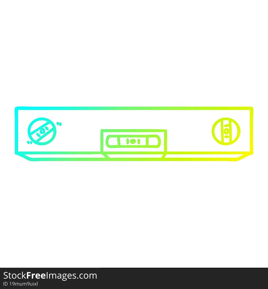 cold gradient line drawing cartoon spirit level