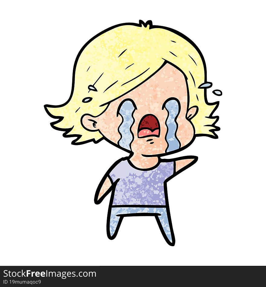 cartoon woman crying. cartoon woman crying