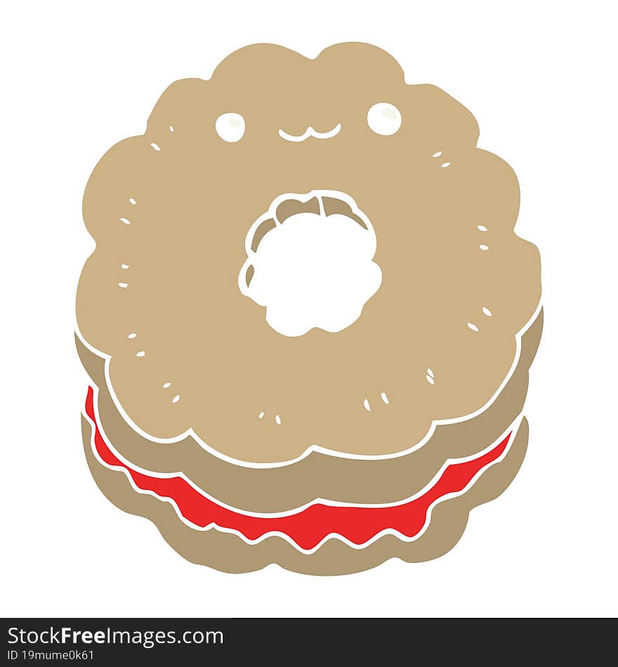 flat color style cartoon biscuit