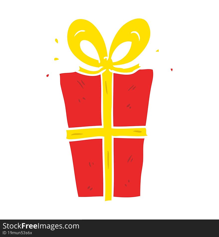 flat color style cartoon wrapped gift