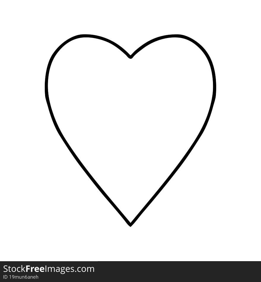 black line tattoo of a heart