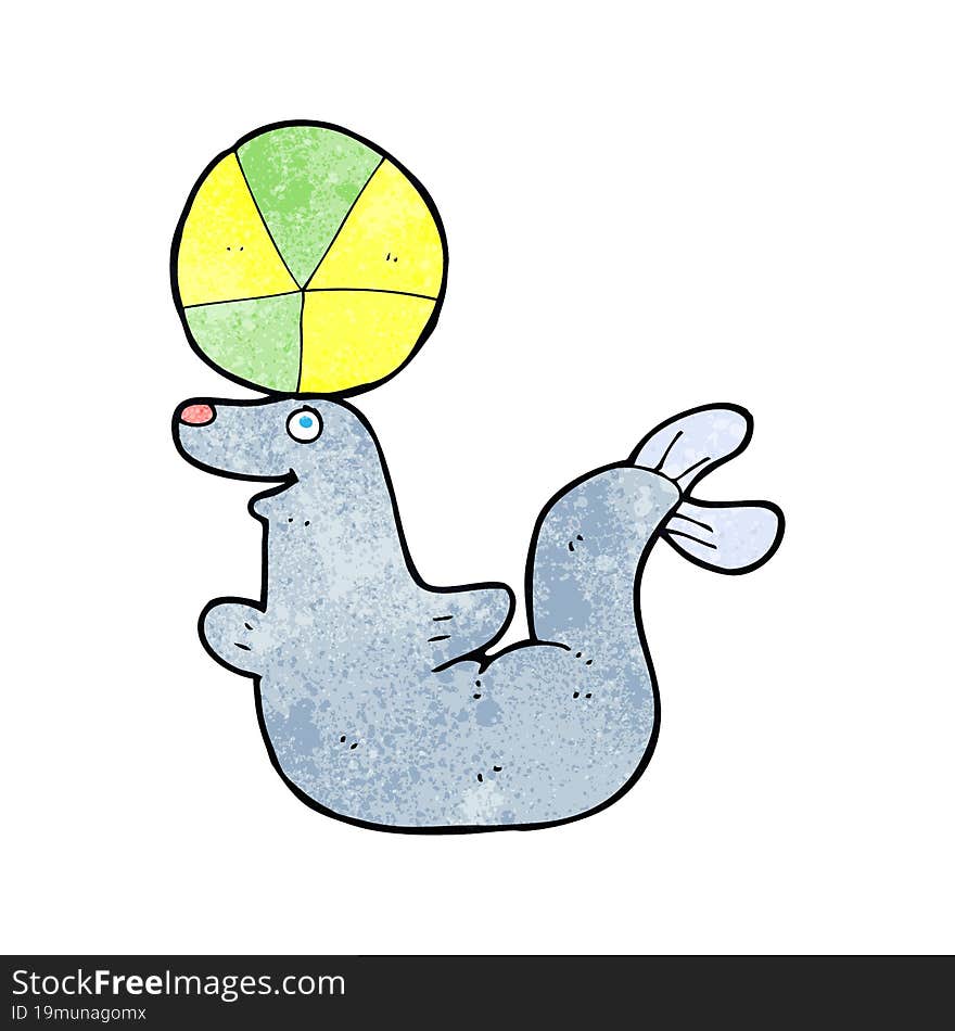 Cartoon Seal With Ball