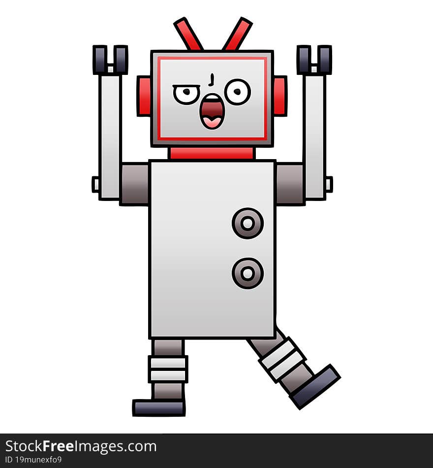 gradient shaded cartoon angry robot