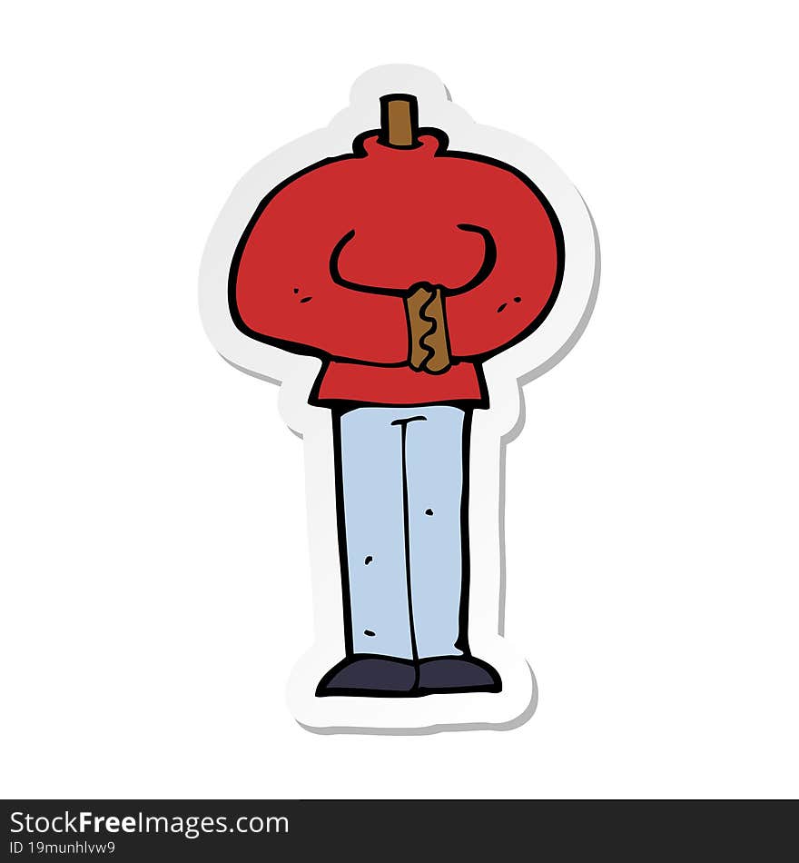 sticker of a cartoon body