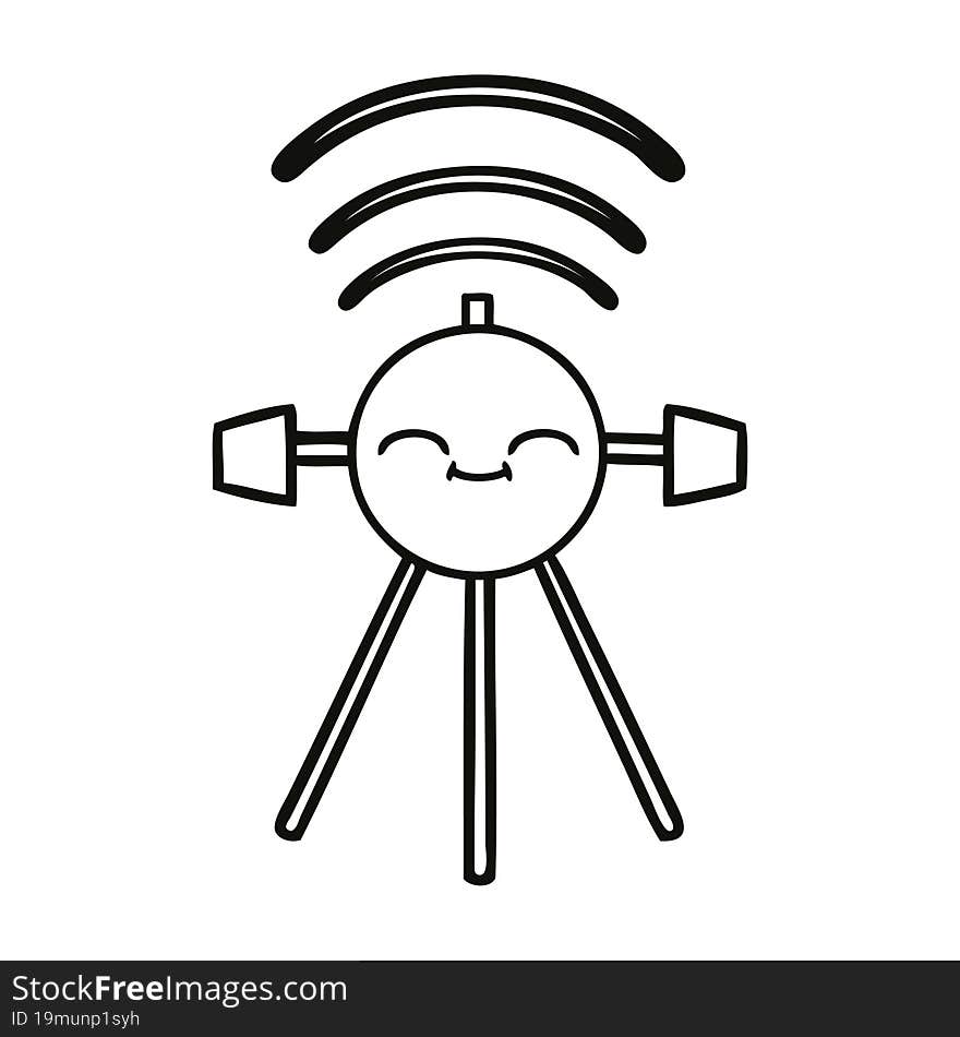 line drawing cartoon satellite