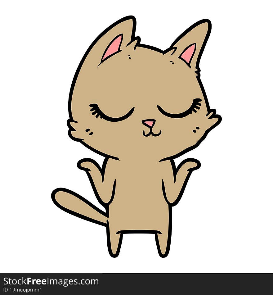 calm cartoon cat. calm cartoon cat