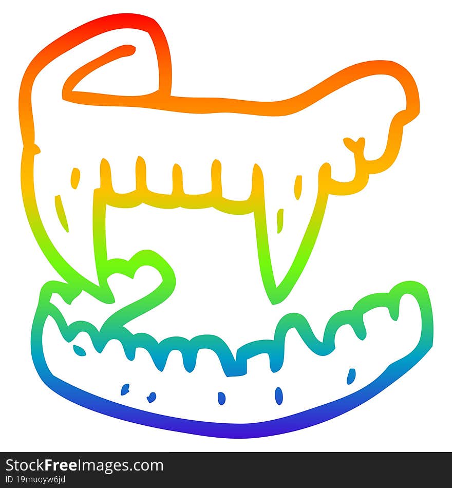 rainbow gradient line drawing cartoon vampire fangs