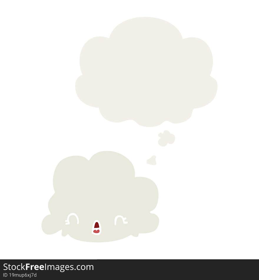 cartoon cloud and thought bubble in retro style