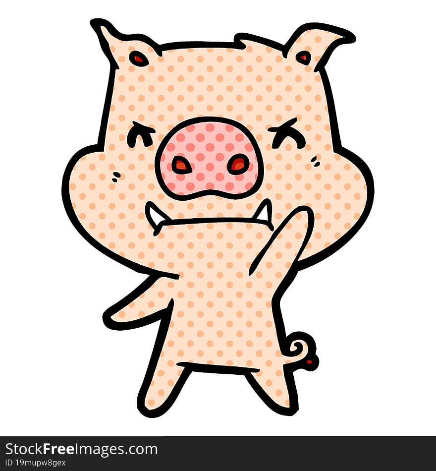 angry cartoon pig. angry cartoon pig