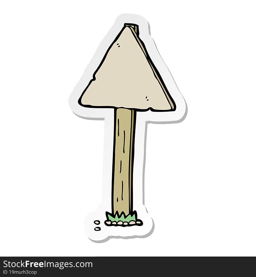 sticker of a cartoon sign post