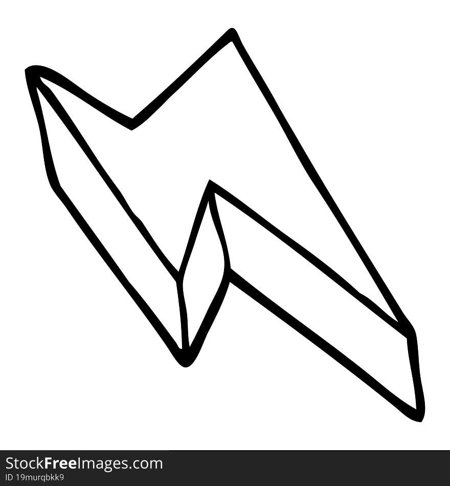 Line Drawing Cartoon Decorative Lightning Bolt