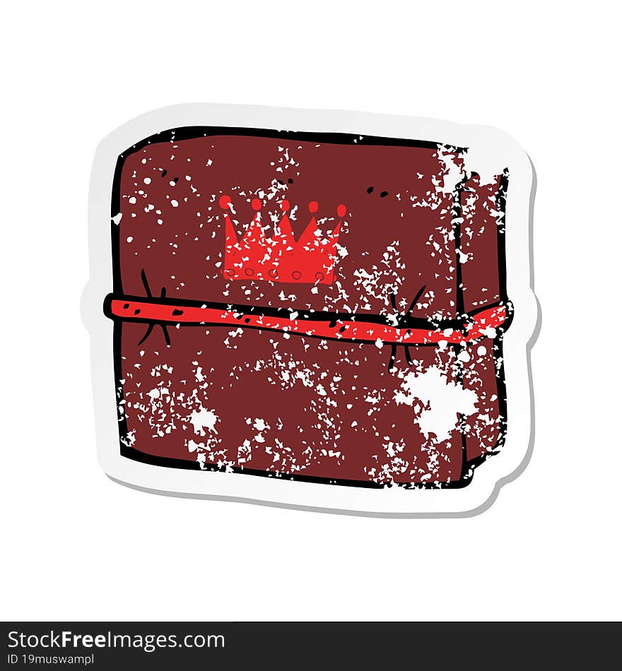 retro distressed sticker of a cartoon royal business files