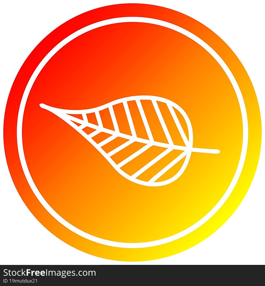 Natural Leaf Circular In Hot Gradient Spectrum