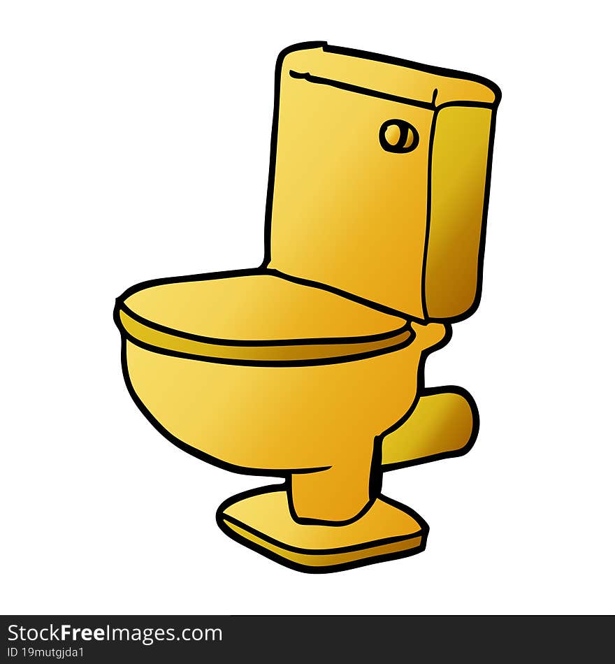 cartoon doodle golden toilet