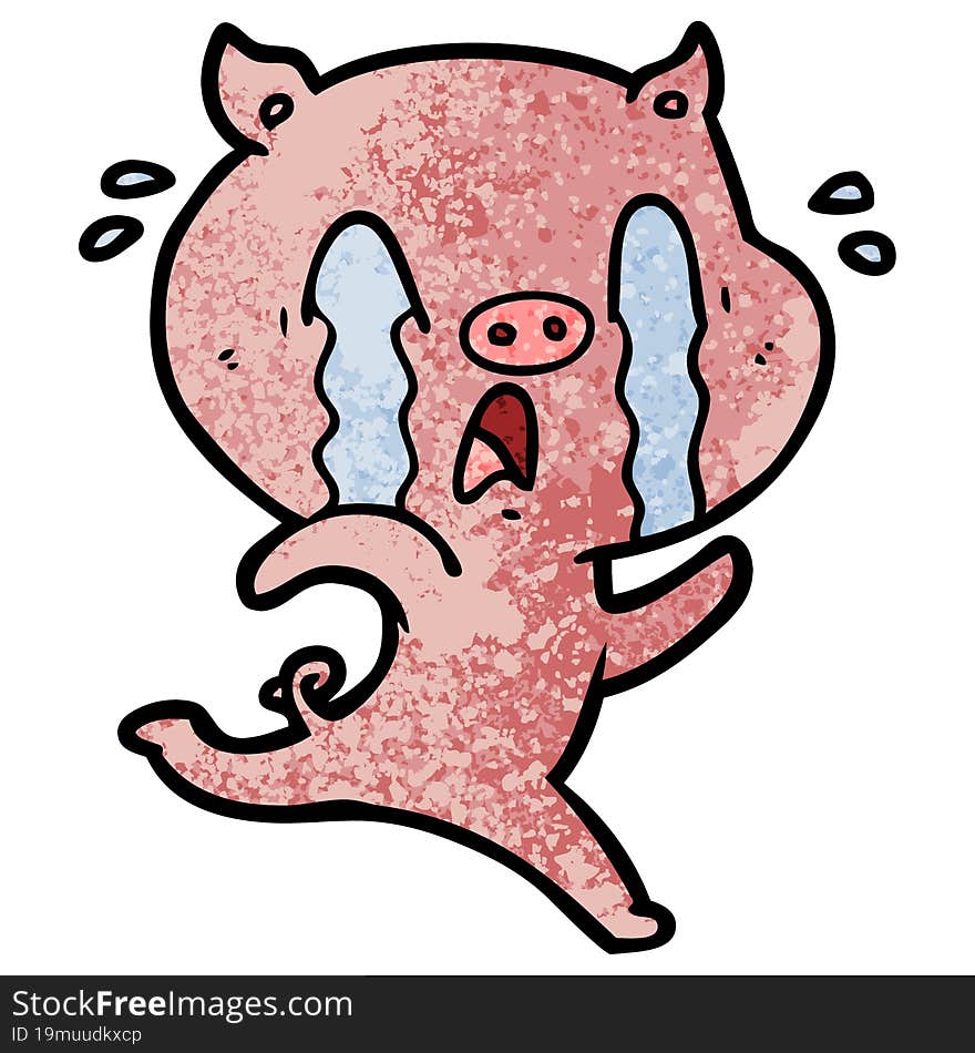 crying pig cartoon. crying pig cartoon