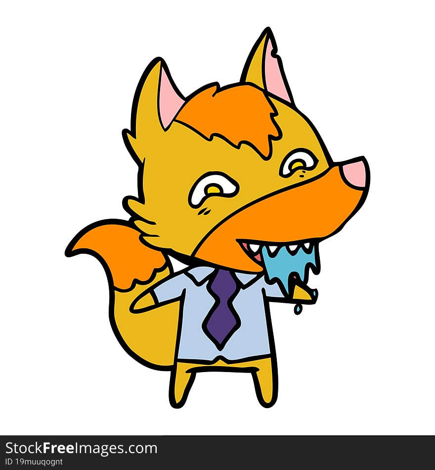 office worker fox cartoon character. office worker fox cartoon character