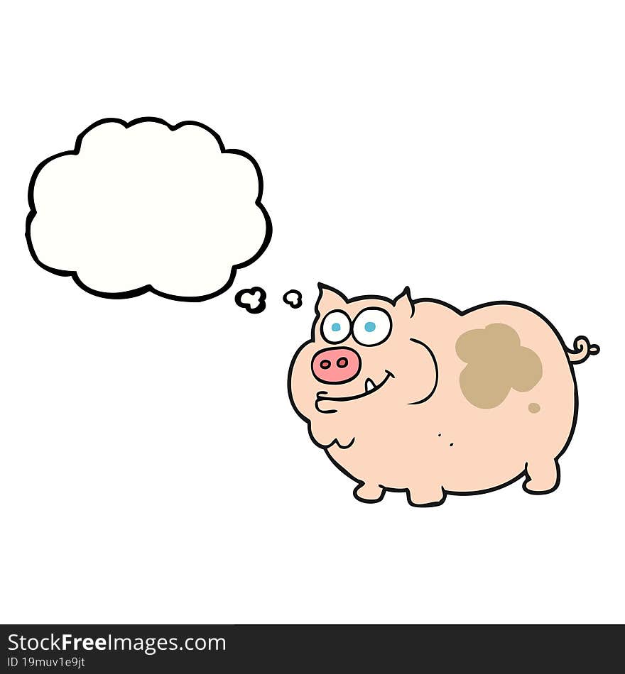 thought bubble cartoon pig