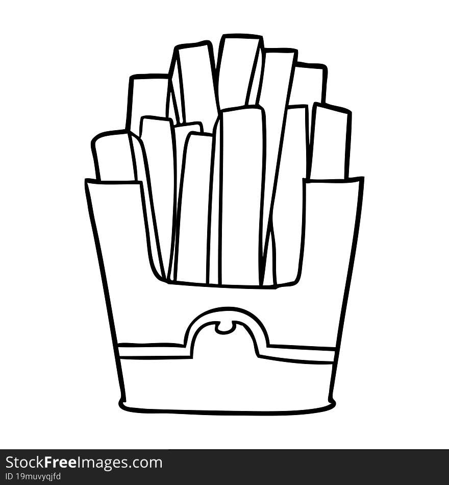 line drawing of a junk food fries. line drawing of a junk food fries