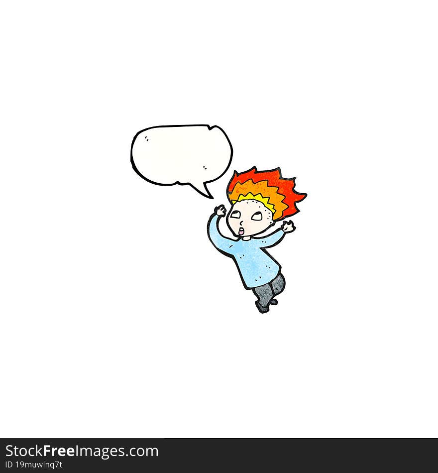 Cartoon Man With Hair On Fire