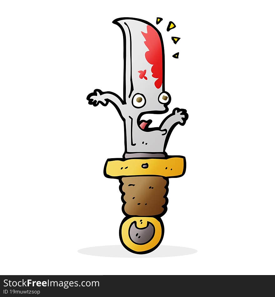 cartoon frightened knife