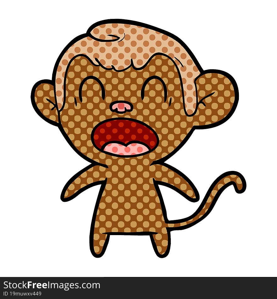 shouting cartoon monkey. shouting cartoon monkey