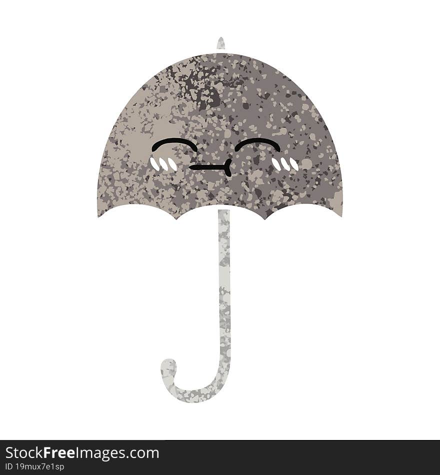 retro illustration style cartoon umbrella