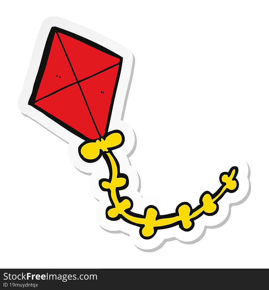 Sticker Of A Cartoon Kite