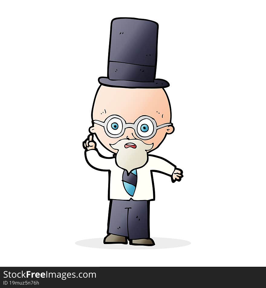 cartoon man wearing top hat