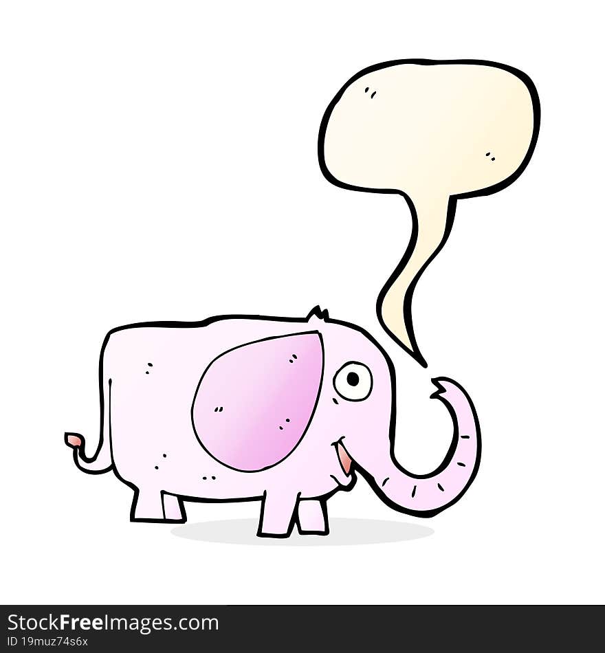 cartoon baby elephant with speech bubble