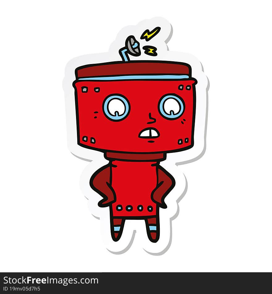 sticker of a cartoon robot