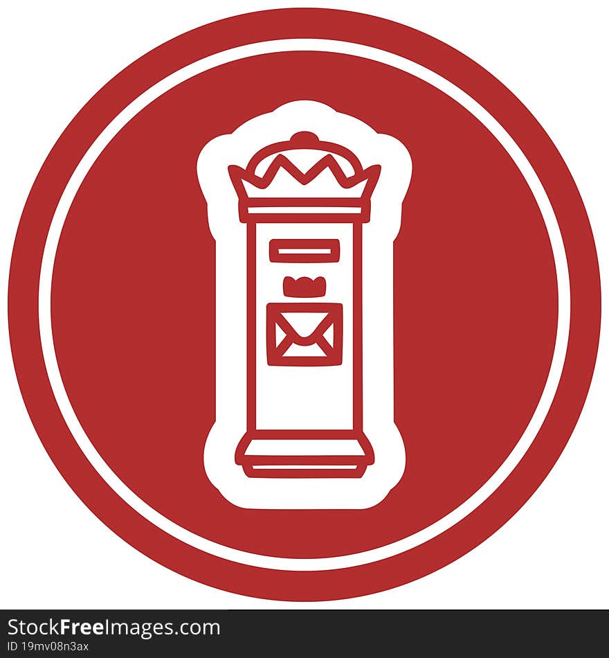 British Postbox Circular Icon