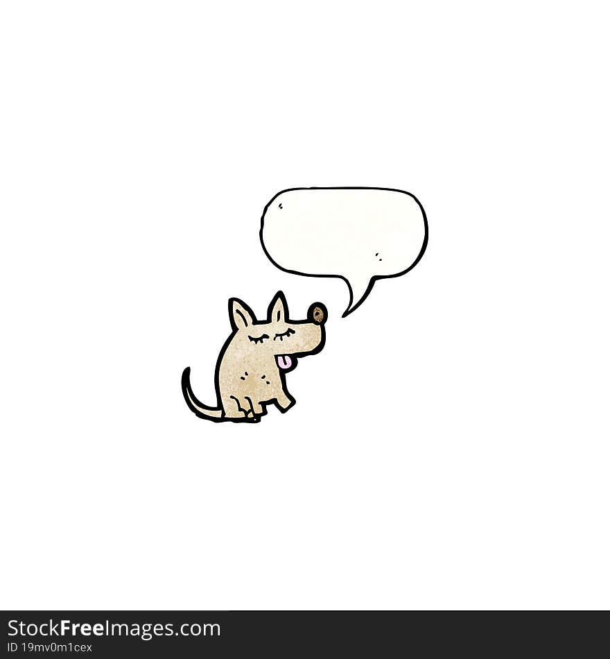 cute little dog with speech bubble