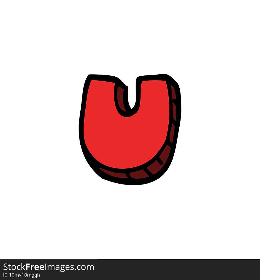 Cartoon Doodle Letter U