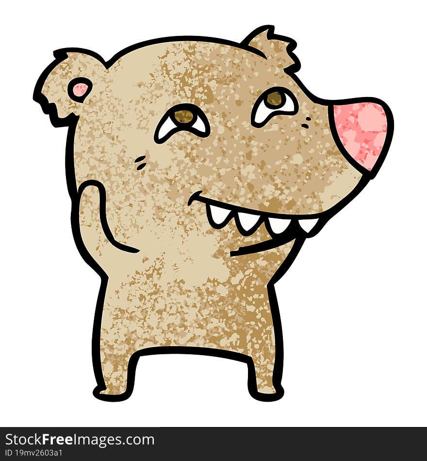 cartoon bear showing teeth. cartoon bear showing teeth