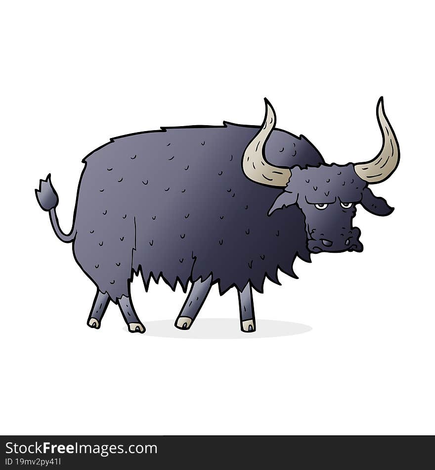 cartoon annoyed hairy ox