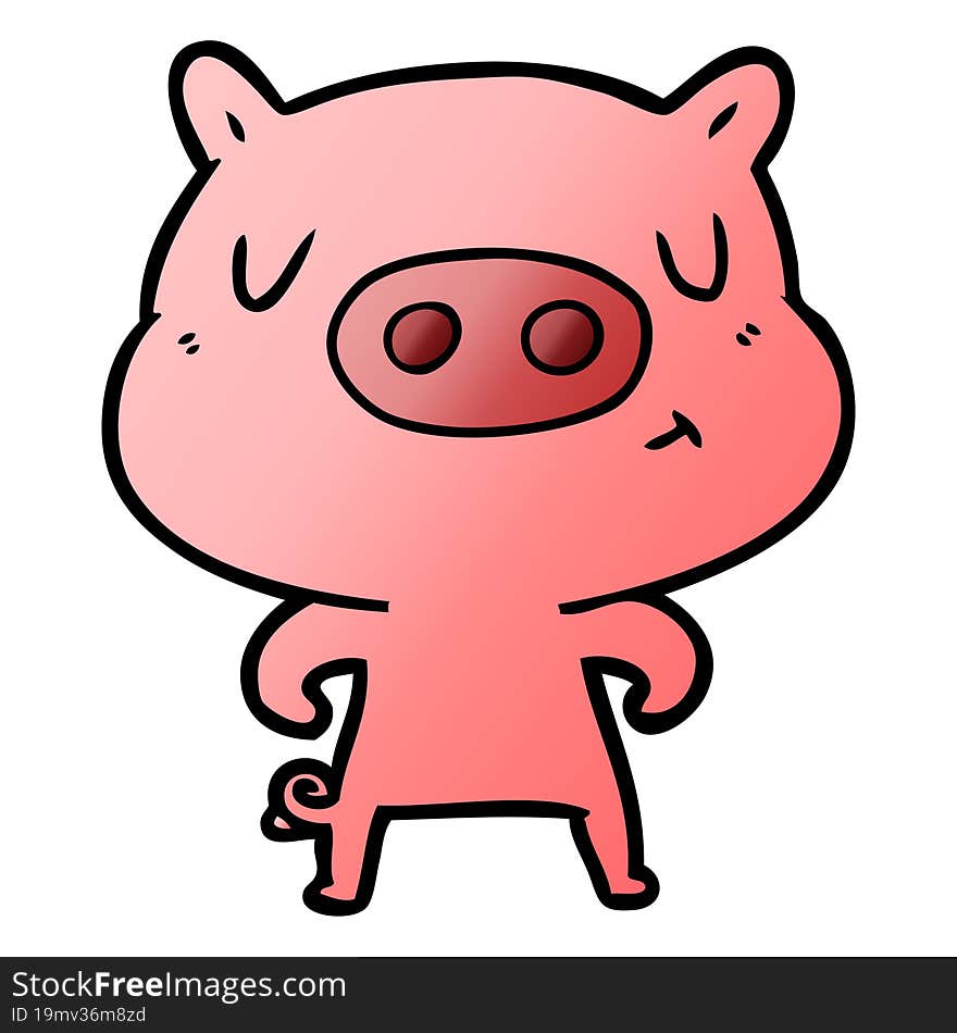 cartoon content pig. cartoon content pig