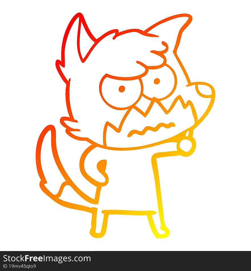 warm gradient line drawing cartoon annoyed fox