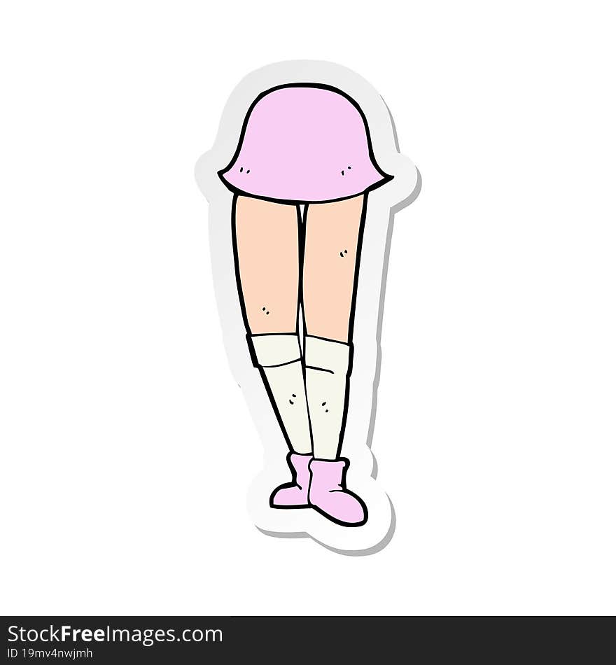 sticker of a cartoon female legs